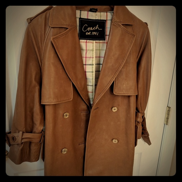 Coach Jackets & Blazers - Coach Leather Trench Jacket 3/4 Sleeve Vintage